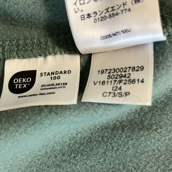LANDS END Sage Fleece 1/4 Zip Pullover Sz S (6-8) Lightweight Anti-Static Jacket - Picture 7 of 7